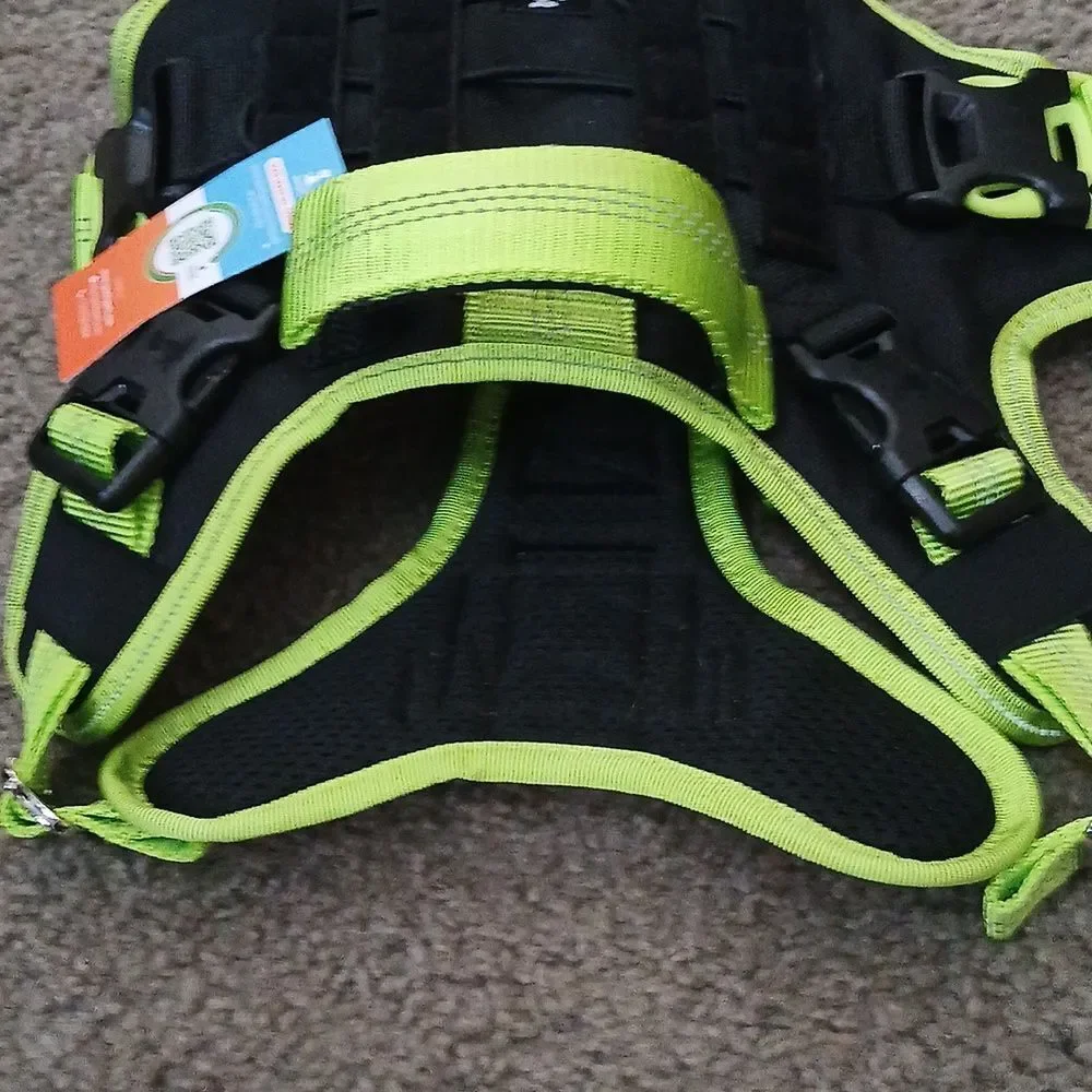 No Pull Dog Harness  Heavy Duty Dog Harness with Handle and Poop Bag Holder Sz M